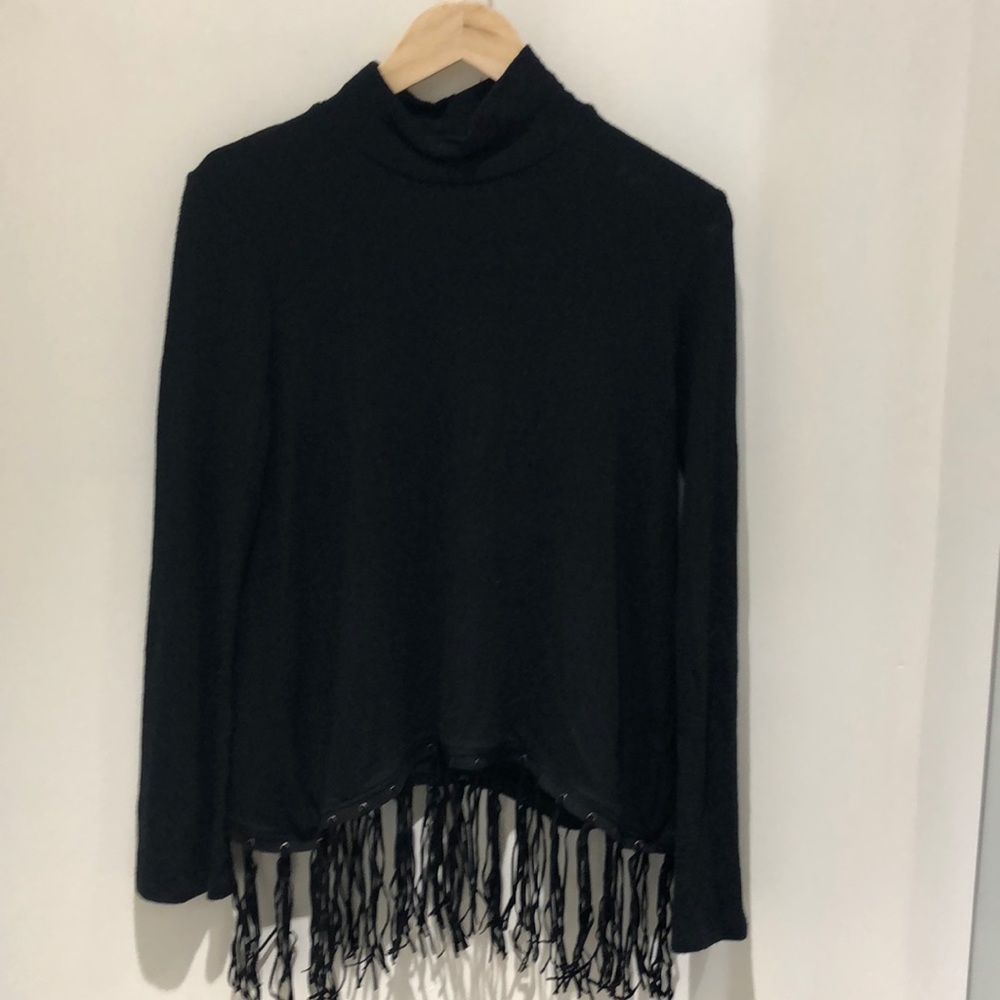 Redhaute black sweater with fringe
